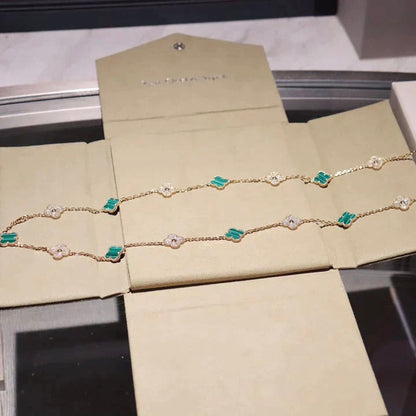 [Bijoux de luxe]Collier diamant malachite à 20 motifs Clover
