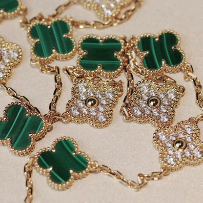 [Bijoux de luxe]Collier diamant malachite à 20 motifs Clover
