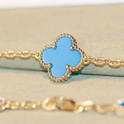 [Bijoux de luxe] TRÈFLE 20 MOTIFS TURQUOISE OR