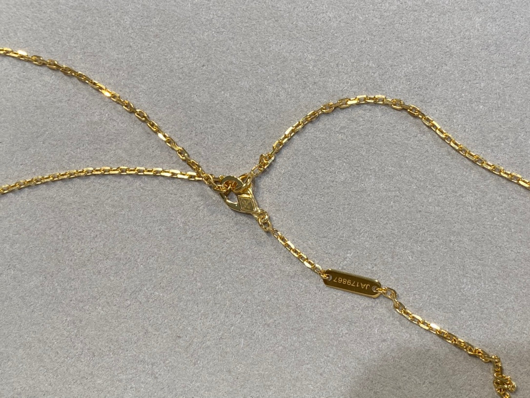 [Luxe Jewelry]CLOVER 25MM NECKLACE GOLD CARNELIAN