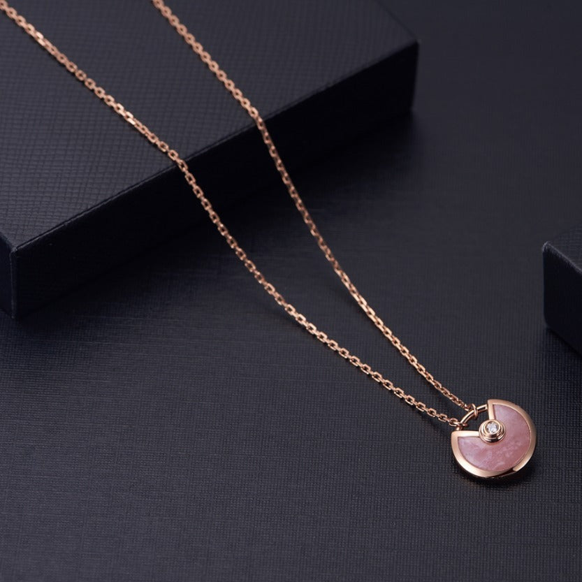 [Luxe Jewelry]AMULETTE ROSE GOLD PINK MOP NECKLACE
