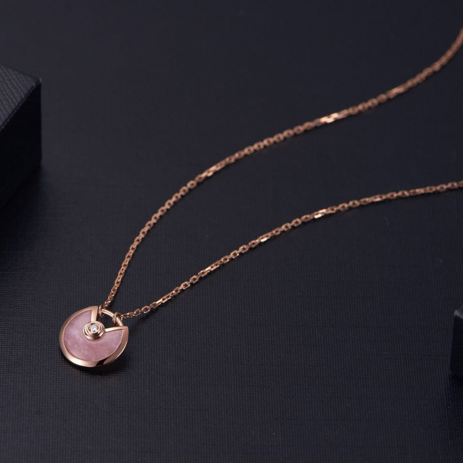 [Luxe Jewelry]AMULETTE ROSE GOLD PINK MOP NECKLACE