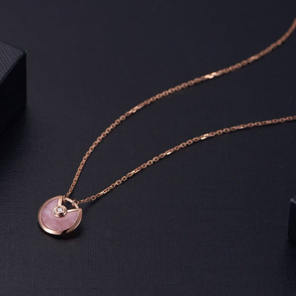 [Luxe Jewelry]AMULETTE ROSE GOLD PINK MOP NECKLACE