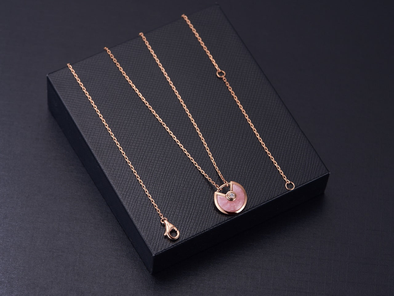 [Luxe Jewelry]AMULETTE ROSE GOLD PINK MOP NECKLACE