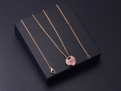 [Luxe Jewelry]AMULETTE ROSE GOLD PINK MOP NECKLACE