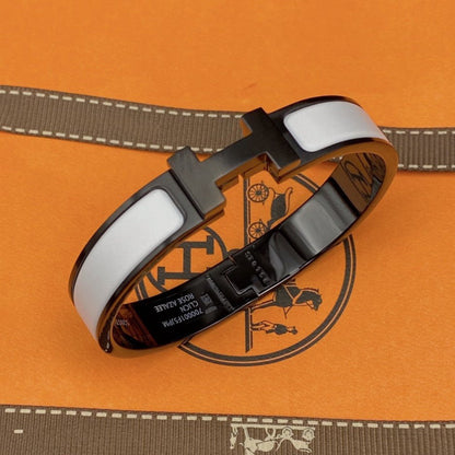 [Luxe Jewelry]H BRACELET 12MM BLACK WHITE CERAMIC