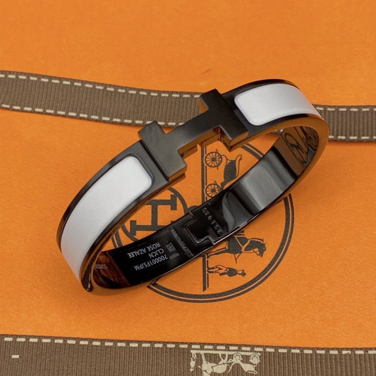 [Bijoux de luxe] Bracelet H 12 mm en céramique noire et blanche