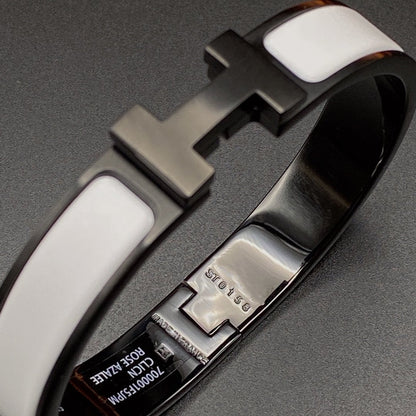 [Luxe Jewelry]H BRACELET 12MM BLACK WHITE CERAMIC