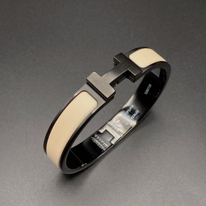 [Bijoux de luxe] Bracelet H 12 mm en céramique noire beige
