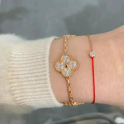 [Bijoux de luxe] BRACELET TRÉFLE 5 MOTIFS ENTIÈREMENT DIAMANT