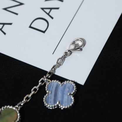 [Luxe Jewelry]CLOVER BRACELET 5 MOTIFS MOP CHALCEDONY SILVER