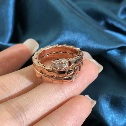 [Bijoux de luxe] BAGUE SERPENTS DOUBLE RANGÉE DE DIAMANTS