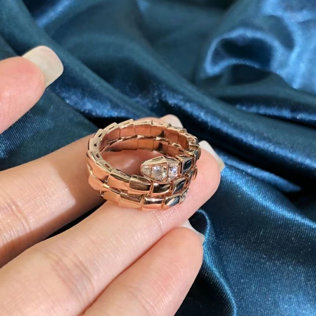 [Bijoux de luxe] BAGUE SERPENTS DOUBLE RANGÉE DE DIAMANTS