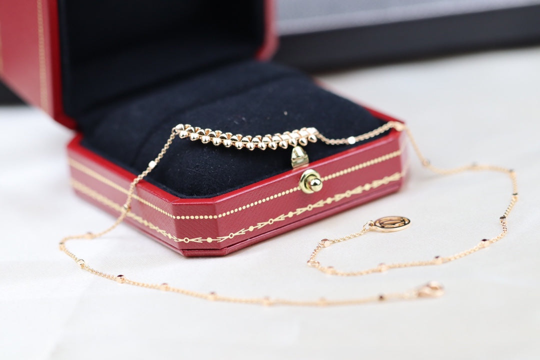 [Luxe Jewelry]CLASH PINK GOLD NECKLACE