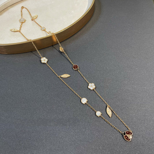 [Luxe Jewelry]LUCKY SPRING 15 MOTIFS GOLD NECKLACE