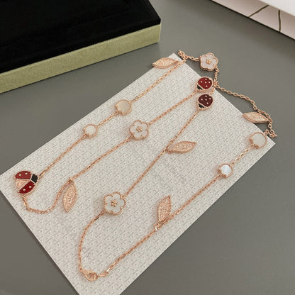 [Luxe Jewelry]LUCKY SPRING 15 MOTIFS ROSE GOLD NECKLACE