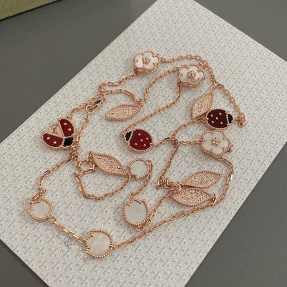 [Luxe Jewelry]LUCKY SPRING 15 MOTIFS ROSE GOLD NECKLACE