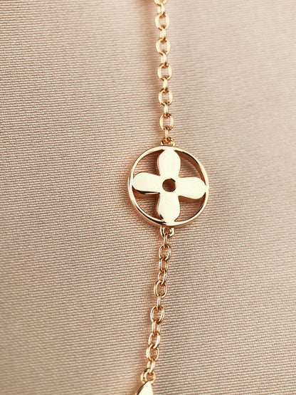 [Luxe Jewelry]STAR AND SUN 7 MOTIFS GOLD BRACELET