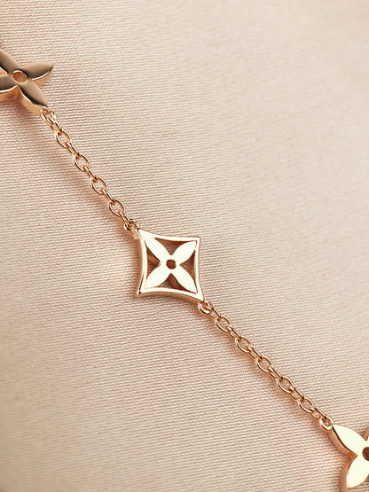 [Luxe Jewelry]STAR AND SUN 7 MOTIFS GOLD BRACELET