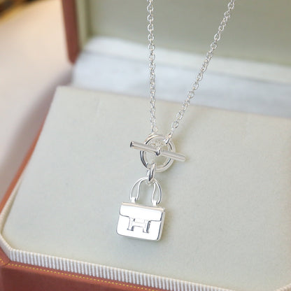 [Luxe Jewelry]POP H PEDANT SILVER NECKLACE