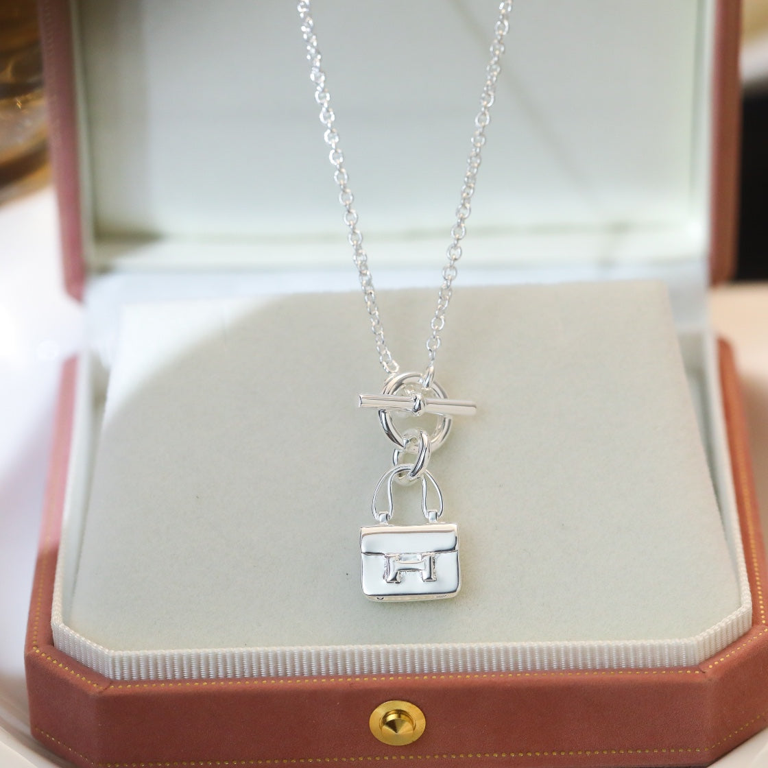 [Luxe Jewelry]POP H PEDANT SILVER NECKLACE
