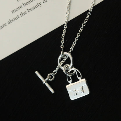 [Luxe Jewelry]POP H PEDANT SILVER NECKLACE