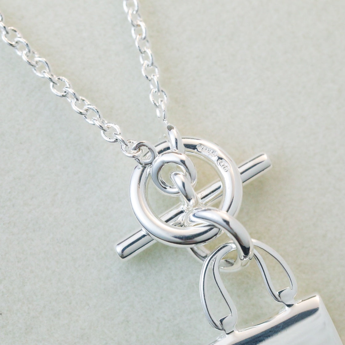 [Luxe Jewelry]POP H PEDANT SILVER NECKLACE