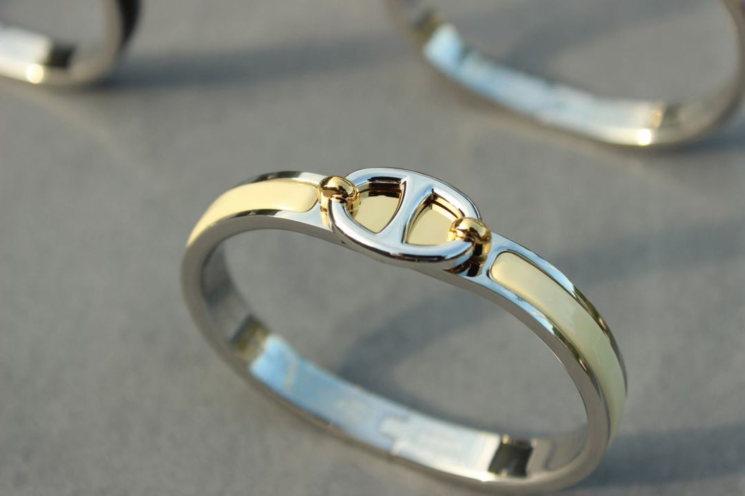 [Bijoux de luxe]BRACELET CLIC CHAINE ARGENT