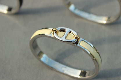 [Bijoux de luxe]BRACELET CLIC CHAINE ARGENT