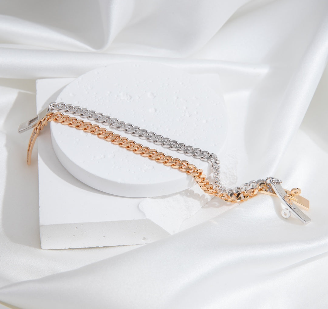 [Luxe Jewelry]KELLY CHAIN SILVER DIAMOND BRACELET