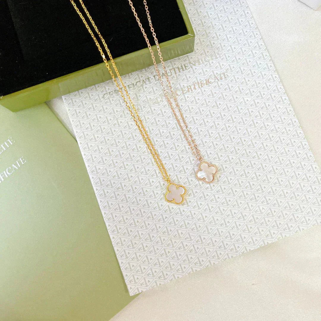 [Bijoux de luxe] Collier CLOVER MINI 9,5 mm en nacre blanche