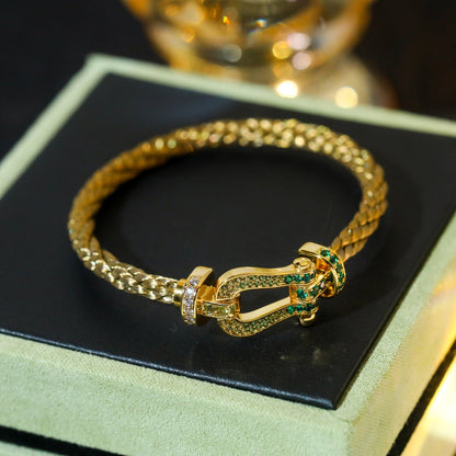 [Bijoux de luxe] FORCE 10 OR VERT PAVÉ DIAMANTS