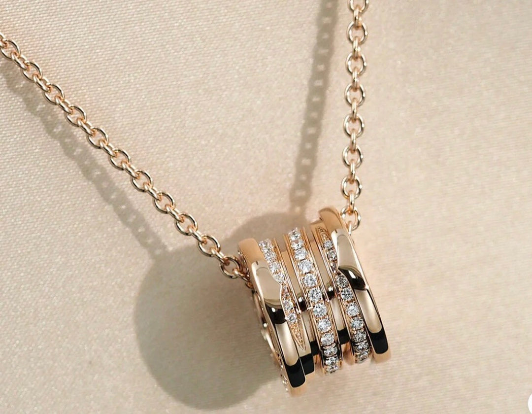 [Luxe Jewelry]ZERO 1 PINK GOLD DIAMOND NECKLACE