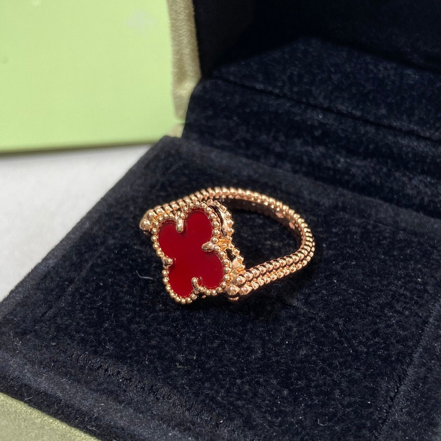[Luxe Jewelry]CLOVER RIVERSIBLE ROSE GOLD RING