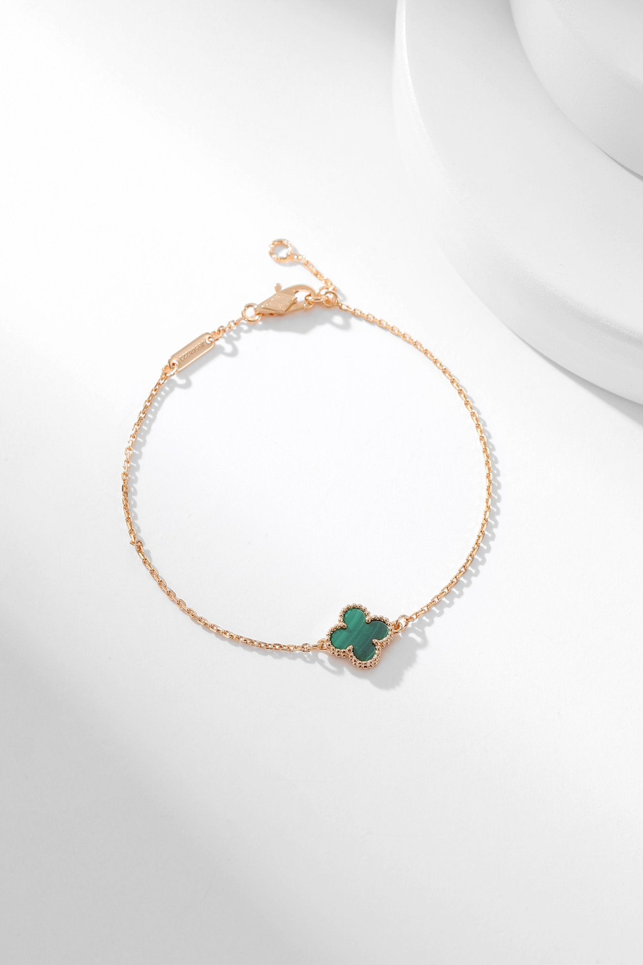 [Bijoux de luxe] Bracelet trèfle malachite 1 motif