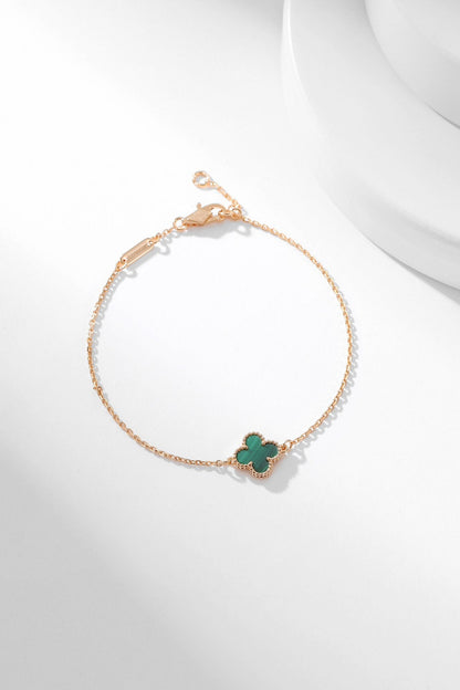 [Bijoux de luxe] Bracelet trèfle malachite 1 motif