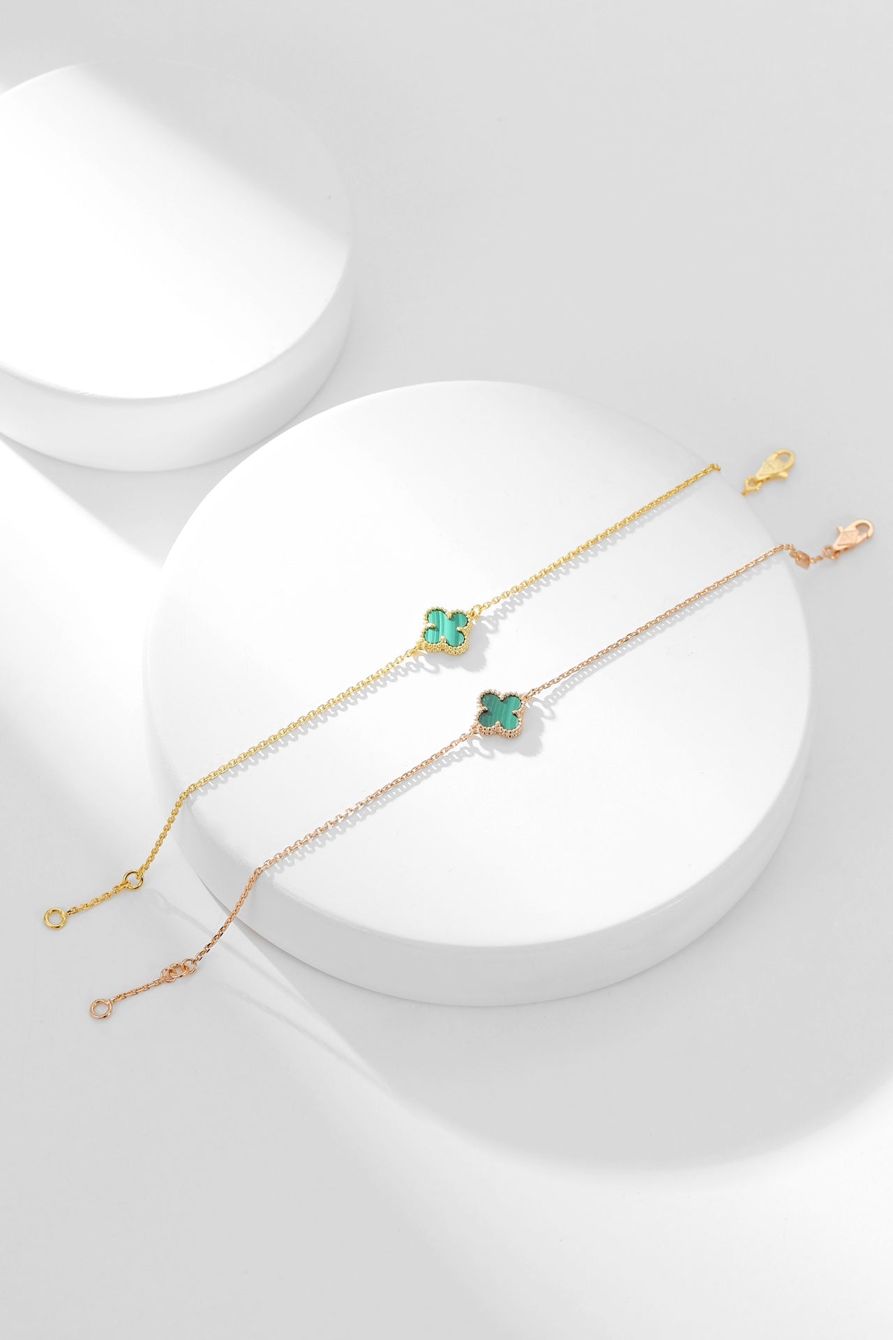 [Bijoux de luxe] Bracelet trèfle malachite 1 motif