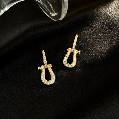 [Luxe Jewelry]FORCE 10 FULL DIAMOND DROP EARRINGS MEDIUM MODEL
