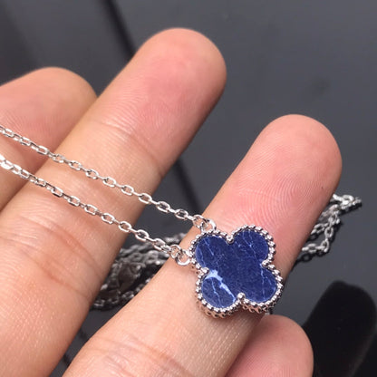 [Luxe Jewelry]CLOVER PIETERSITE SILVER LONG NECKLACE