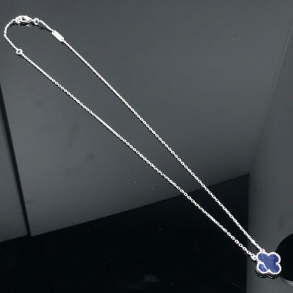 [Luxe Jewelry]CLOVER PIETERSITE SILVER LONG NECKLACE