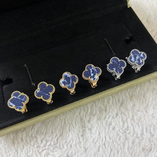 [Luxe Jewelry]CLOVER PIETERSITE MEDIUM STUD EARRINGS