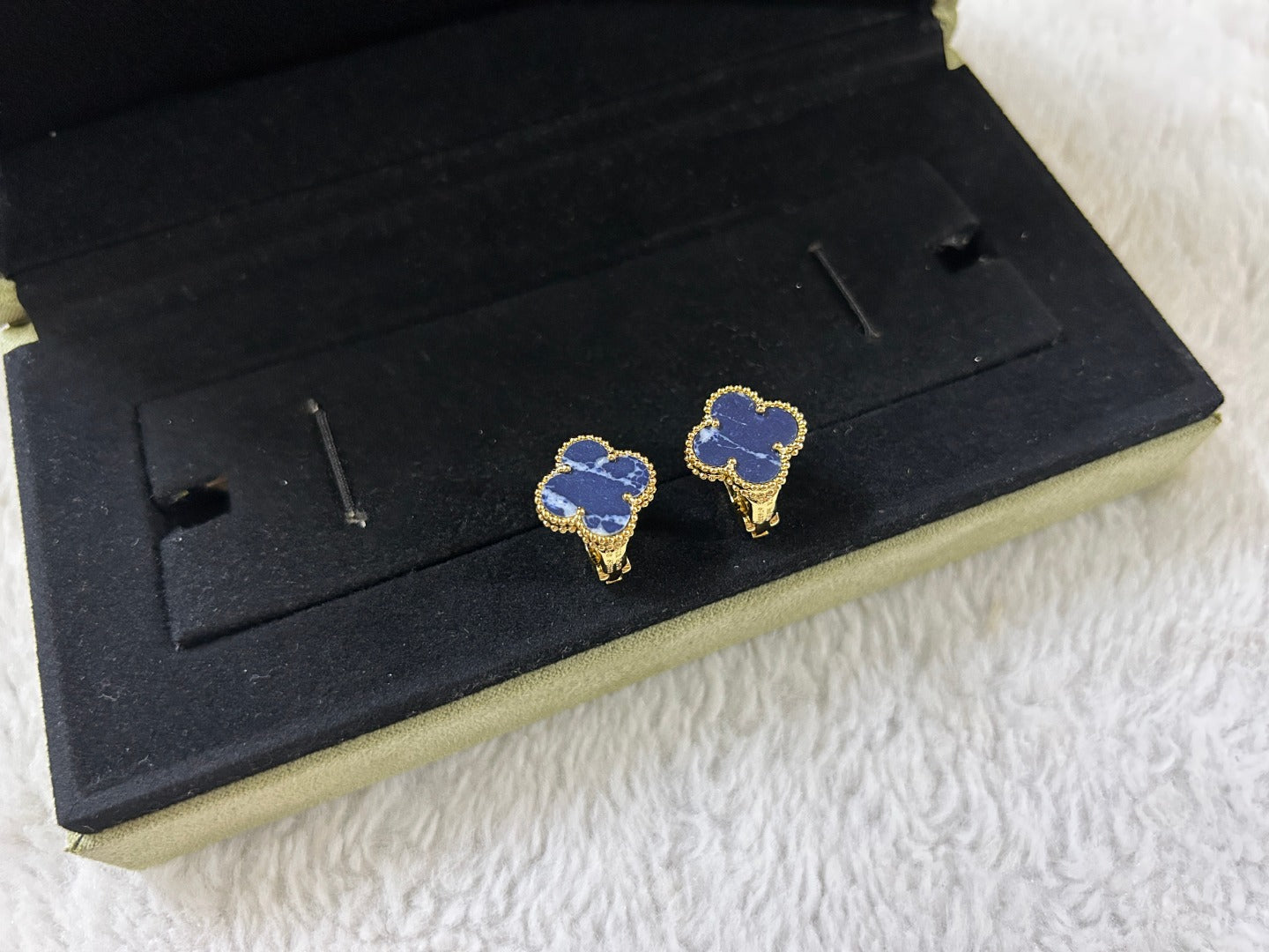 [Bijoux de luxe]Boucles d'oreilles moyennes en pierre de trèfle