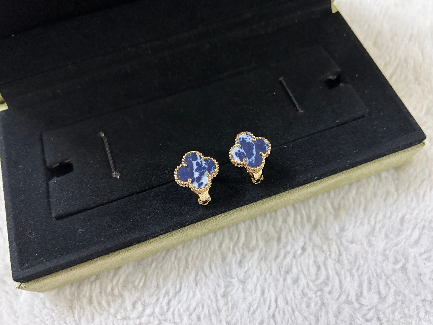 [Bijoux de luxe]Boucles d'oreilles moyennes en pierre de trèfle