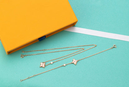 [Bijoux de luxe] Collier étoile en or rose avec 1 diamant