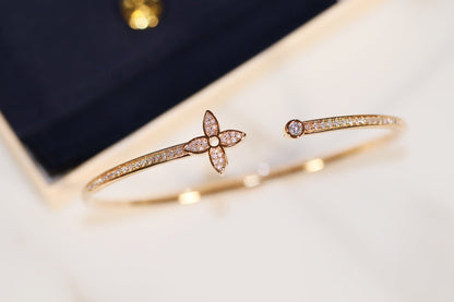 [Bijoux de luxe] Bracelet ouvert IDYLLE en or pavé de diamants