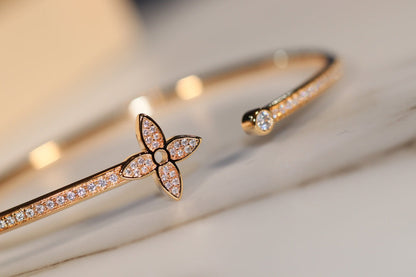 [Bijoux de luxe] Bracelet ouvert IDYLLE en or pavé de diamants