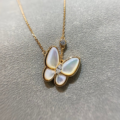 [Luxe Jewelry]BUTTERFLY MOP DIAMOND NECKLACE