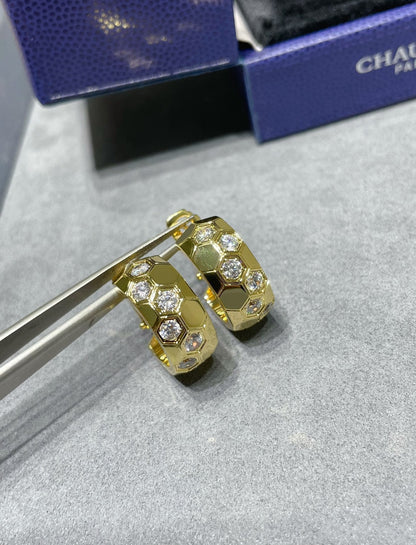 [Bijoux de luxe]Boucles d'oreilles créoles en diamant Bee Love 