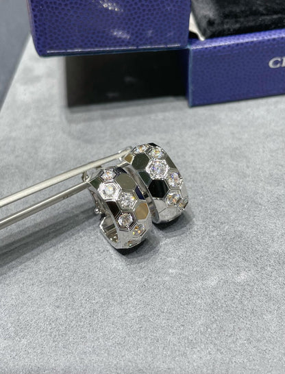 [Bijoux de luxe]Boucles d'oreilles créoles en diamant Bee Love 