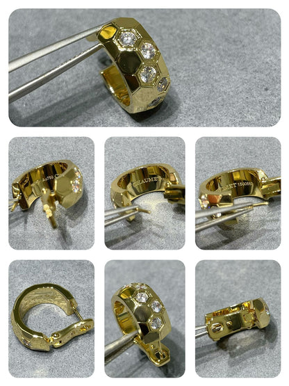 [Bijoux de luxe]Boucles d'oreilles créoles en diamant Bee Love 